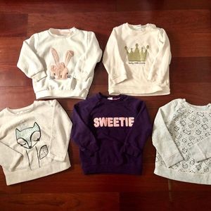 Five (5) Sweaters Bundle - Girl 18 MOs - 4T